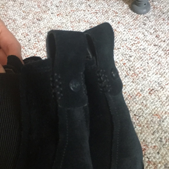 UGG Black Suede High Heel Pull-on Boots - Picture 14 of 16